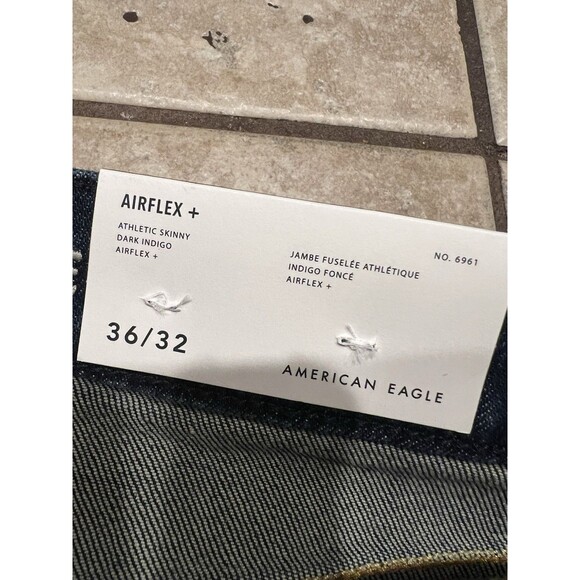 American Eagle Jeans Mens 36x32 Blue Airflex Plus Athletic Skinny Stretch NEW - Picture 3 of 8